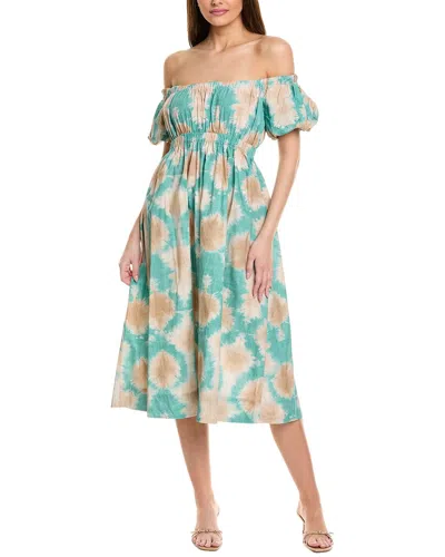 Jl Luxe Off-the-shoulder Midi Dress In Green