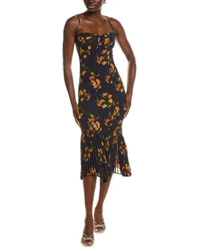 Jl Luxe Printed Midi Dress In Black
