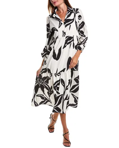 Jl Luxe Printed Shirtdress In Black