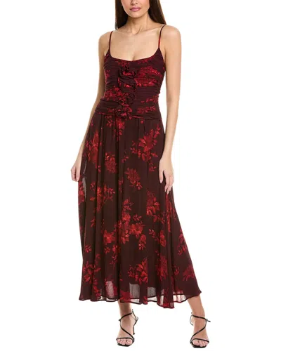 Jl Luxe Ruched Bodice Maxi Dress In Red