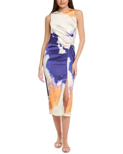 Jl Luxe Ruched Midi Dress In Purple