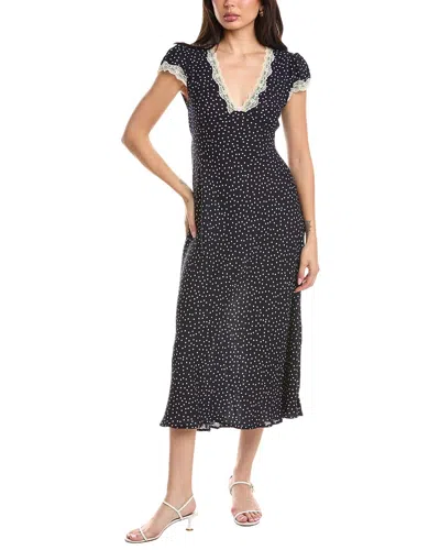 Jl Luxe Short Sleeve Midi Dress In Brown