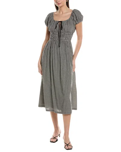 Jl Luxe Short Sleeve Midi Dress In Brown