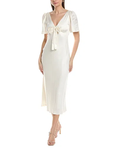 Jl Luxe Short Sleeve Midi Dress In White