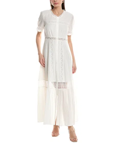 Jl Luxe Short Sleeve Midi Dress In White