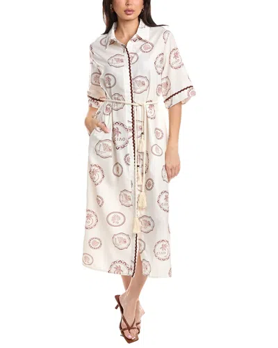 Jl Luxe Short Sleeve Midi Shirtdress In Pattern