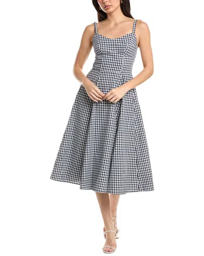 Jl Luxe Sleeveless Linen-blend Midi Dress In Blue
