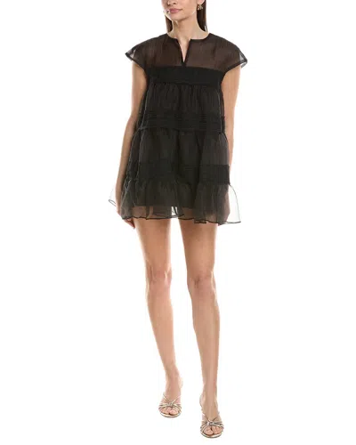 Jl Luxe Solid Short Sleeve Mini Dress In Black