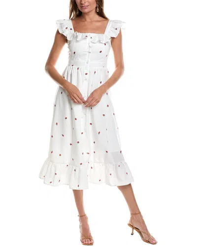 Jl Luxe Strawberry Midi Dress In White