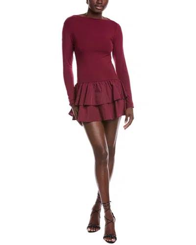 Jl Luxe Tiered Hem Mini Dress In Brown