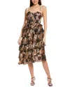 Jl Luxe Tiered Midi Dress In Black