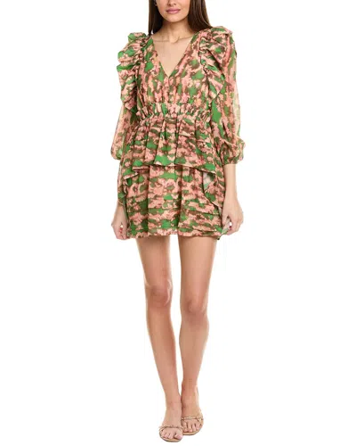 Jl Luxe Tiered Mini Dress In Brown