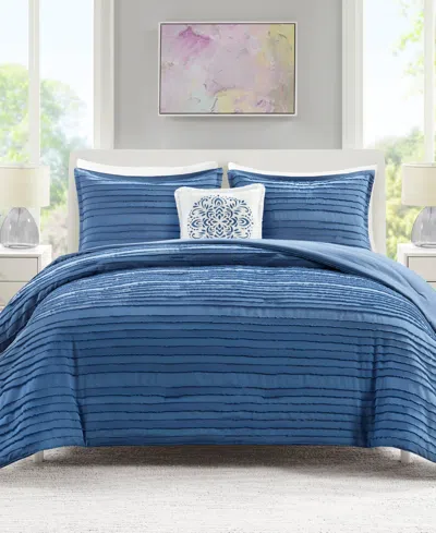 Jla Home Ottie 4-pc. Comforter Set, Created For Macys In Blue