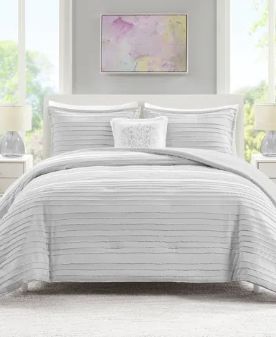 Jla Home Ottie 4-pc. Comforter Set, Created For Macys In Grey