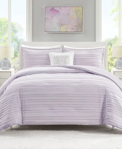Jla Home Ottie 4-pc. Comforter Set, King/california King, Created For Macys In Purple
