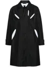 J.LAL BLACK PANELLED LIGHTWEIGHT COAT