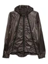 J.lal Hooded Panelled Jacket In Brown