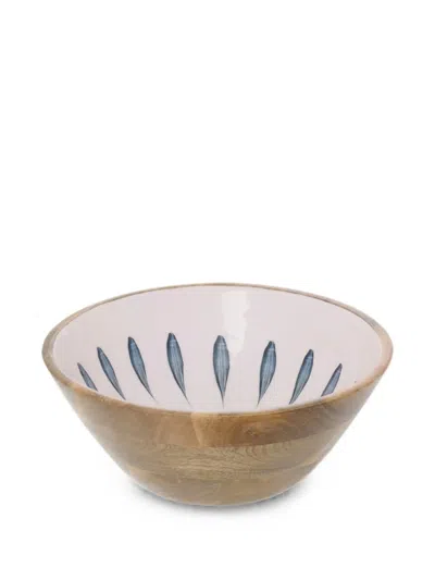 J-line Fish-print Wooden Bowl In Brown