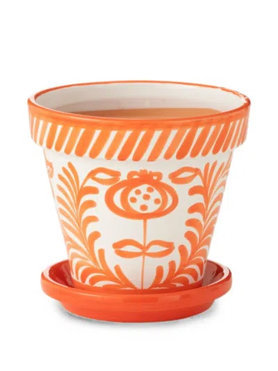 J-line Floral-print Striped Flowerpot In Orange