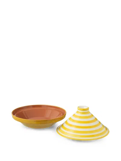 J-line Granada Striped Tagine In Yellow