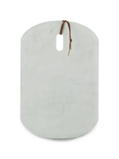 J-line Marble Leather-strap Chopping Board In White