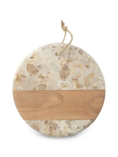 J-line Marble Wood-insert Chopping Board In Neutral
