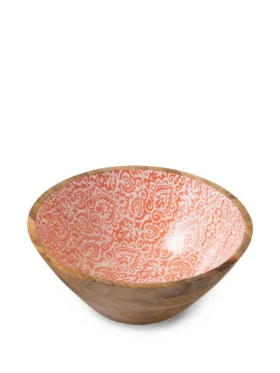 J-line Patterned Mango-wood Bowl In Brown
