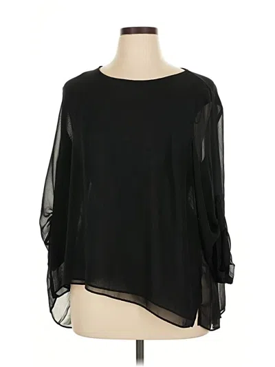 Pre-owned Jlo By Jennifer Lopez 3/4 Sleeve Blouse In Black