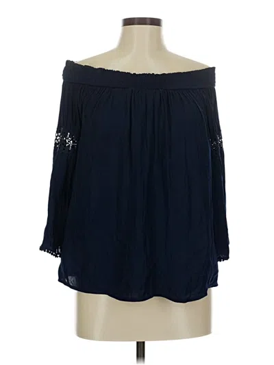 Pre-owned Jlo By Jennifer Lopez 3/4 Sleeve Blouse In Blue
