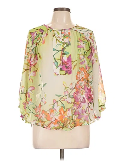 Pre-owned Jlo By Jennifer Lopez 3/4 Sleeve Blouse In Green