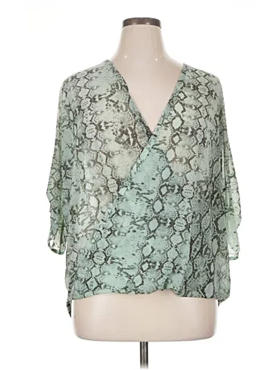 Pre-owned Jlo By Jennifer Lopez 3/4 Sleeve Blouse In Green