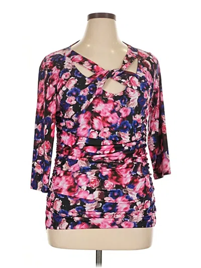 Pre-owned Jlo By Jennifer Lopez 3/4 Sleeve Blouse In Pink