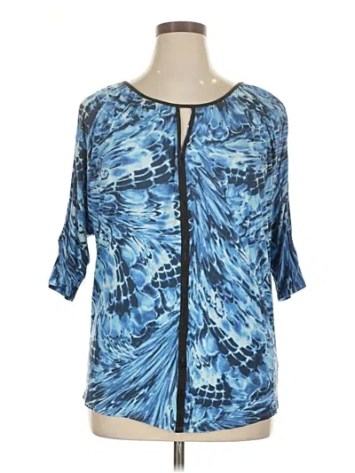 Pre-owned Jlo By Jennifer Lopez 3/4 Sleeve T-shirt In Blue