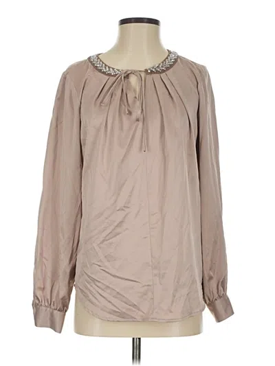 Pre-owned Jlo By Jennifer Lopez Long Sleeve Blouse In Tan