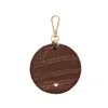 Jlr London Brown Luxe Croc Arlo Circle Keyring - Tan In Brown