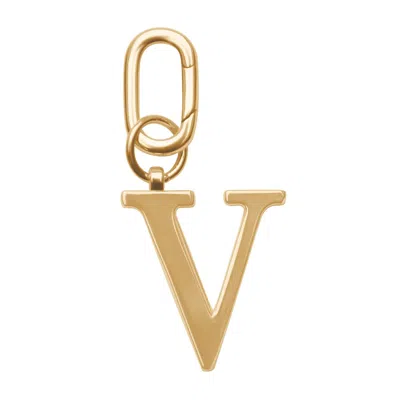 Jlr London Gold Metal Letter Keyring - V