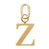 Jlr London Gold Metal Letter Keyring - Z In Gold