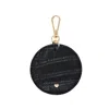 Jlr London Luxe Croc Arlo Circle Keyring - Black In Black