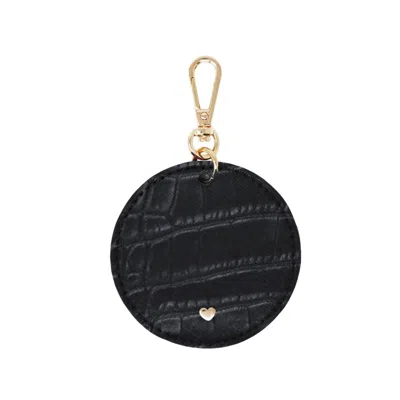Jlr London Luxe Croc Arlo Circle Keyring - Black