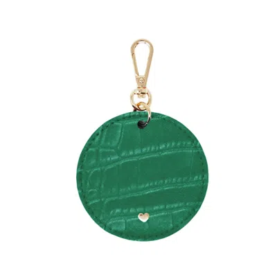 Jlr London Luxe Croc Arlo Circle Keyring - Green
