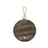 Jlr London Luxe Croc Arlo Circle Keyring - Grey In Grey