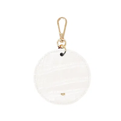 Jlr London Luxe Croc Arlo Circle Keyring - Off White
