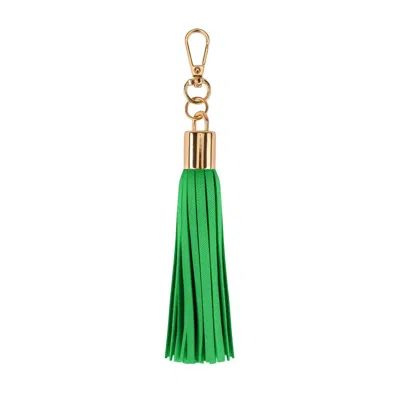 Jlr London Luxe Vegan Leather Tassel Keyring - Green
