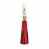 Jlr London Luxe Vegan Leather Tassel Keyring - Red In Red
