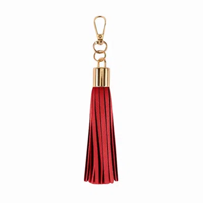 Jlr London Luxe Vegan Leather Tassel Keyring - Red