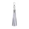 Jlr London Luxe Vegan Leather Tassel Keyring - Silver In Silver