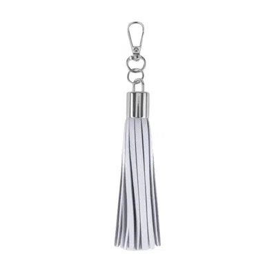 Jlr London Luxe Vegan Leather Tassel Keyring - Silver
