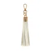 Jlr London Luxe Vegan Leather Tassel Keyring - White In White