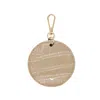 Jlr London Neutrals Luxe Croc Arlo Circle Keyring - Nude In Brown