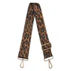 Jlr London Women's Brown Luxe Tan Leopard Print Bag Strap. In Brown
